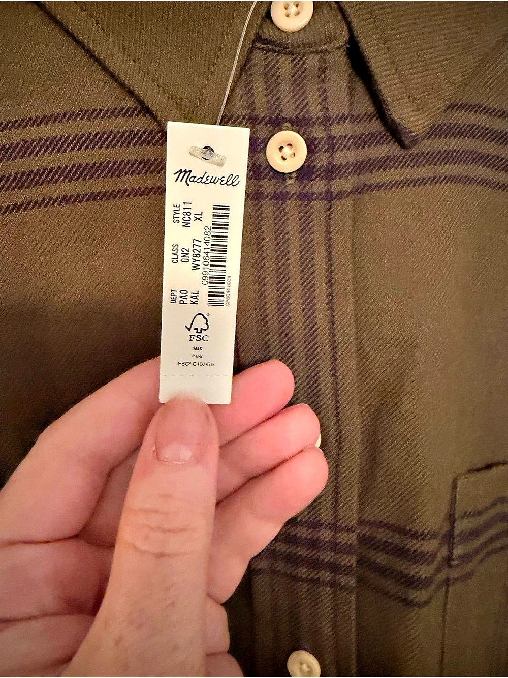 NWT Madewell Flannel Oversized Ex-Boyfriend Tunic Shirt in Windowpane - XL - Picture 4 of 7